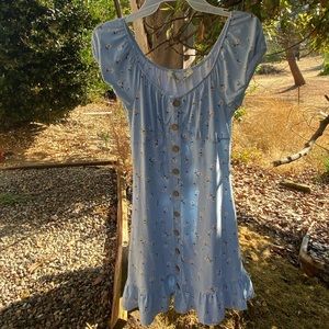 Simple blue floral dress